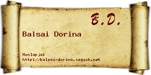 Balsai Dorina névjegykártya