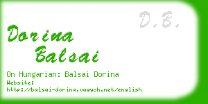 dorina balsai business card